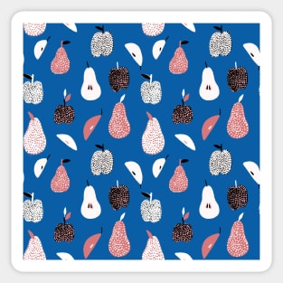 Dotted Apples and Pears (blue) Sticker